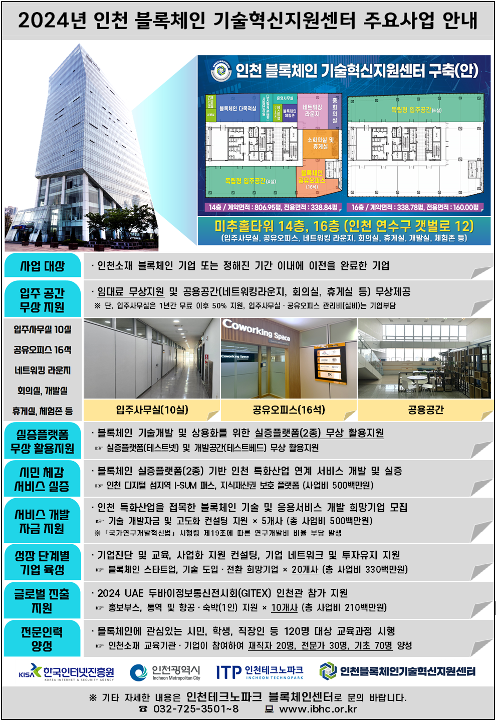 인천 블록체인 기술혁신지원센터 주요사업 안내