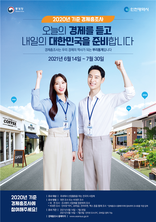 인천시, 6월 14일부터‘2020년 기준 경제총조사’