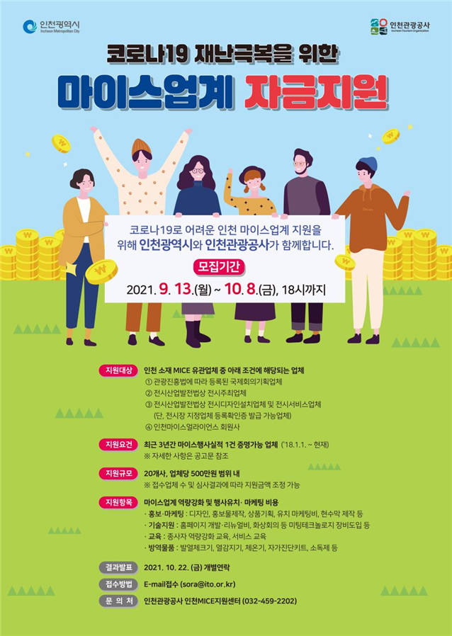 인천시, 코로나19 재난극복 위한 마이스업계 자금지원사업 공모
