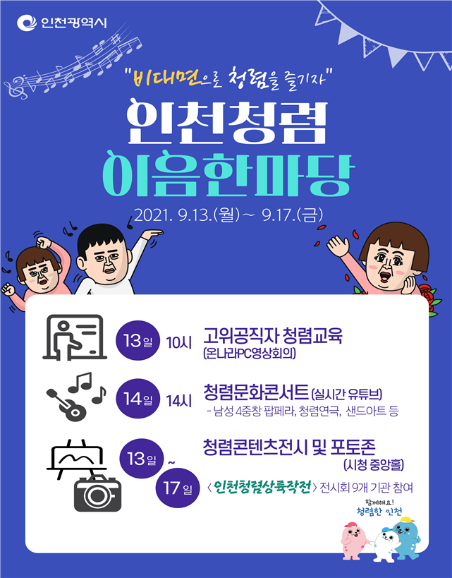 인천시,‘청렴이 기본인 도시’조성 나서.. 청렴공감대 확산 노력