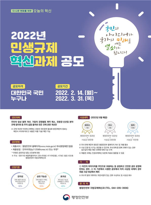 민생규제 혁신 과제 공모 포스터