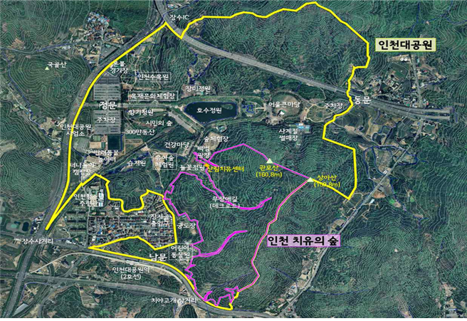 치유의 숲 위치도