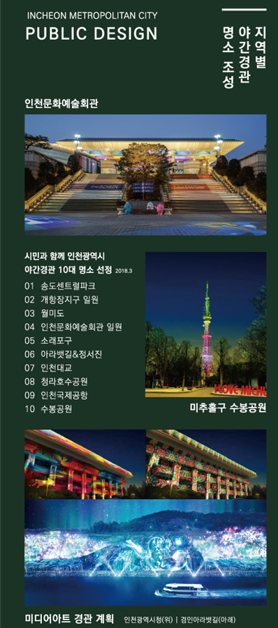 시민과 함께 인천광역시 야간경관 10대 명소 선정