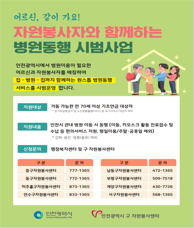 병원동행매니저 시범서비스 안내 포스터