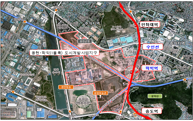 수인선 학익역(가칭) 신설사업 위치도