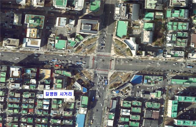 교통사고 잦은 곳 개선사업 관련 이미지(길병원 사거리)