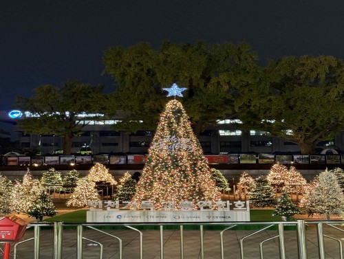 2024년 성탄트리 전경(애뜰 분수대)