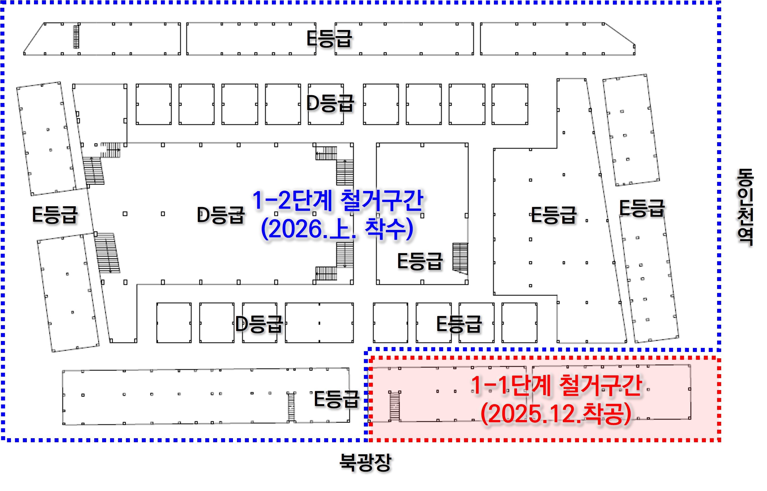 송현자유시장 단계별 철거계획