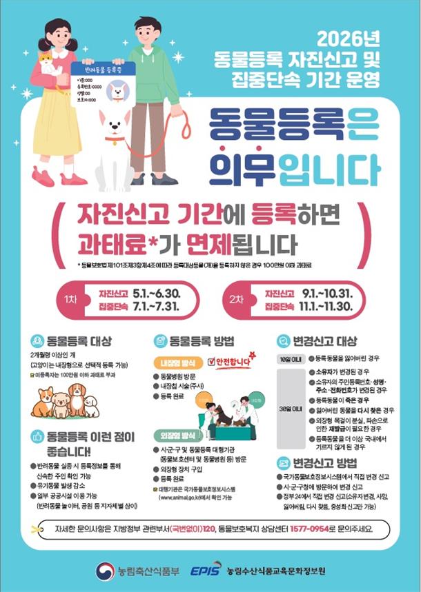 동물등록 자진신고 포스터