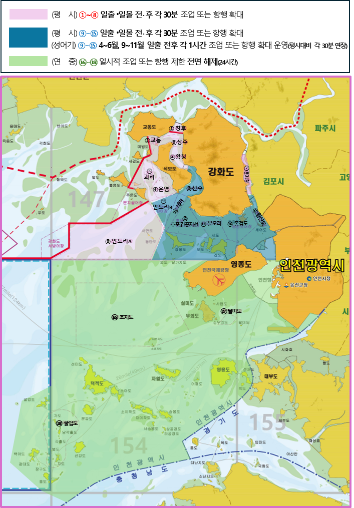 야간조업 규제완화 해역도