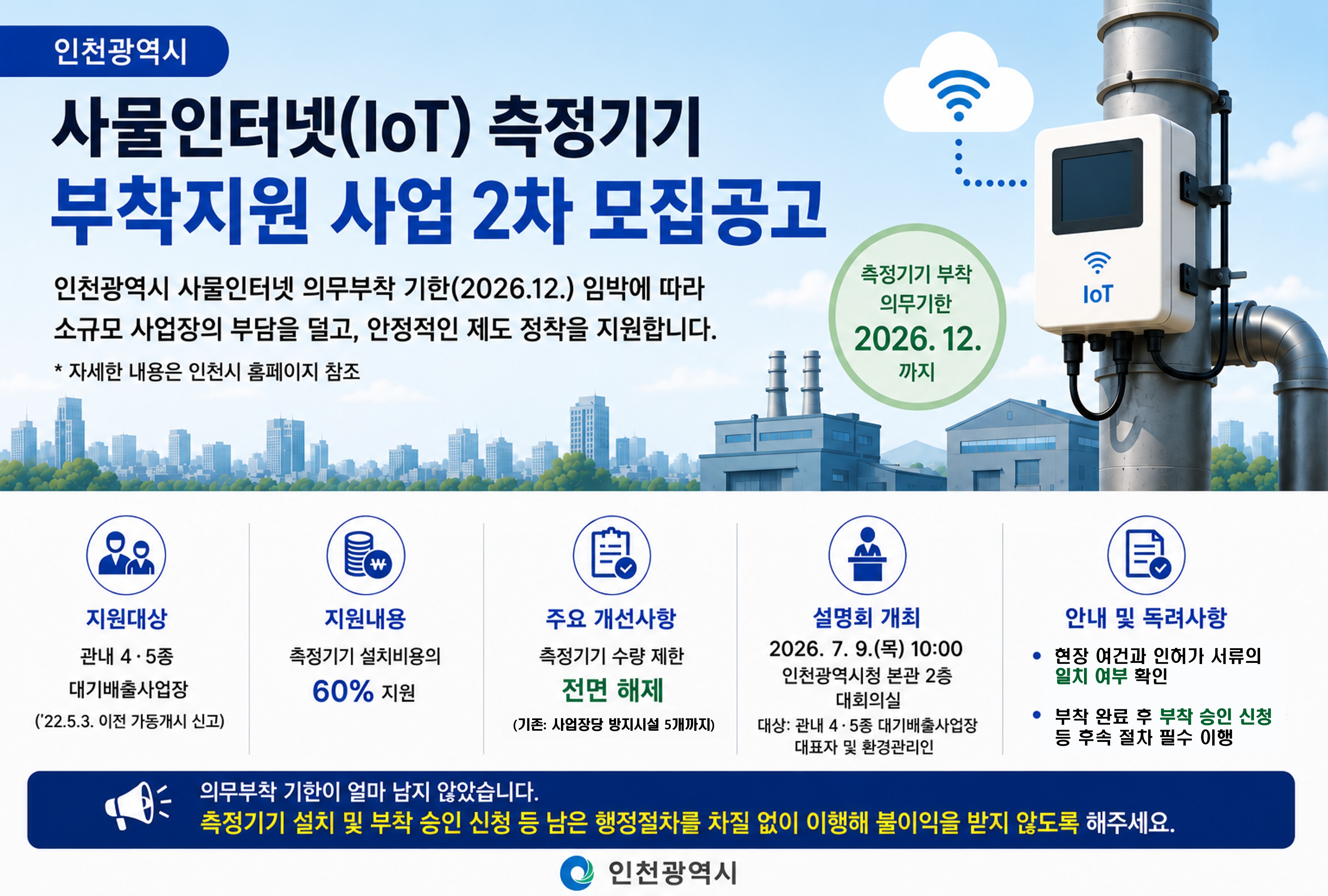 사물인터넷(IoT) 측정기기 부착지원 사업 2차 모집공고