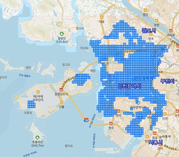 2027년 고정밀 전자지도 구축 사업 위치도