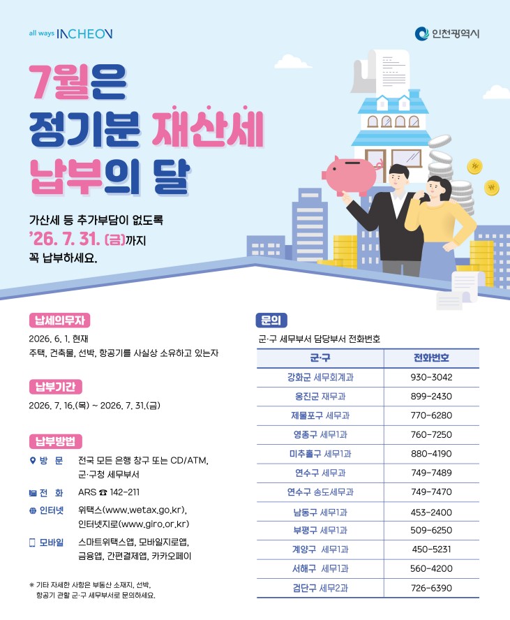 재산세 납부 관련 홍보 사진