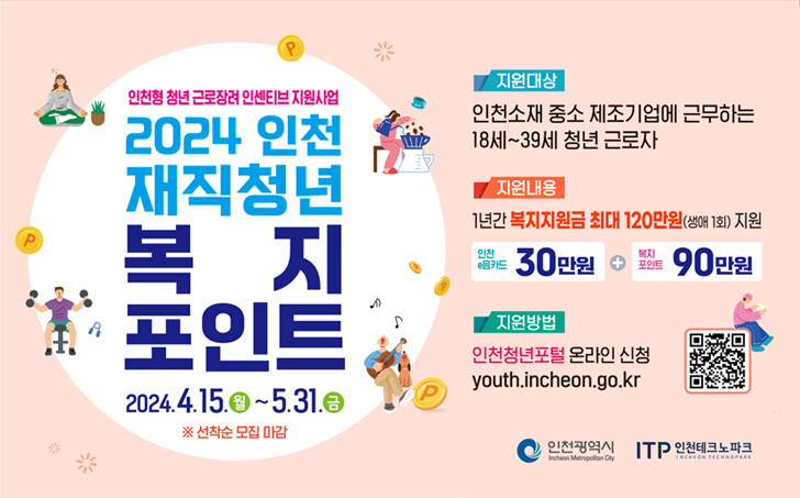 2024 인천 재직청년 복지 포인트