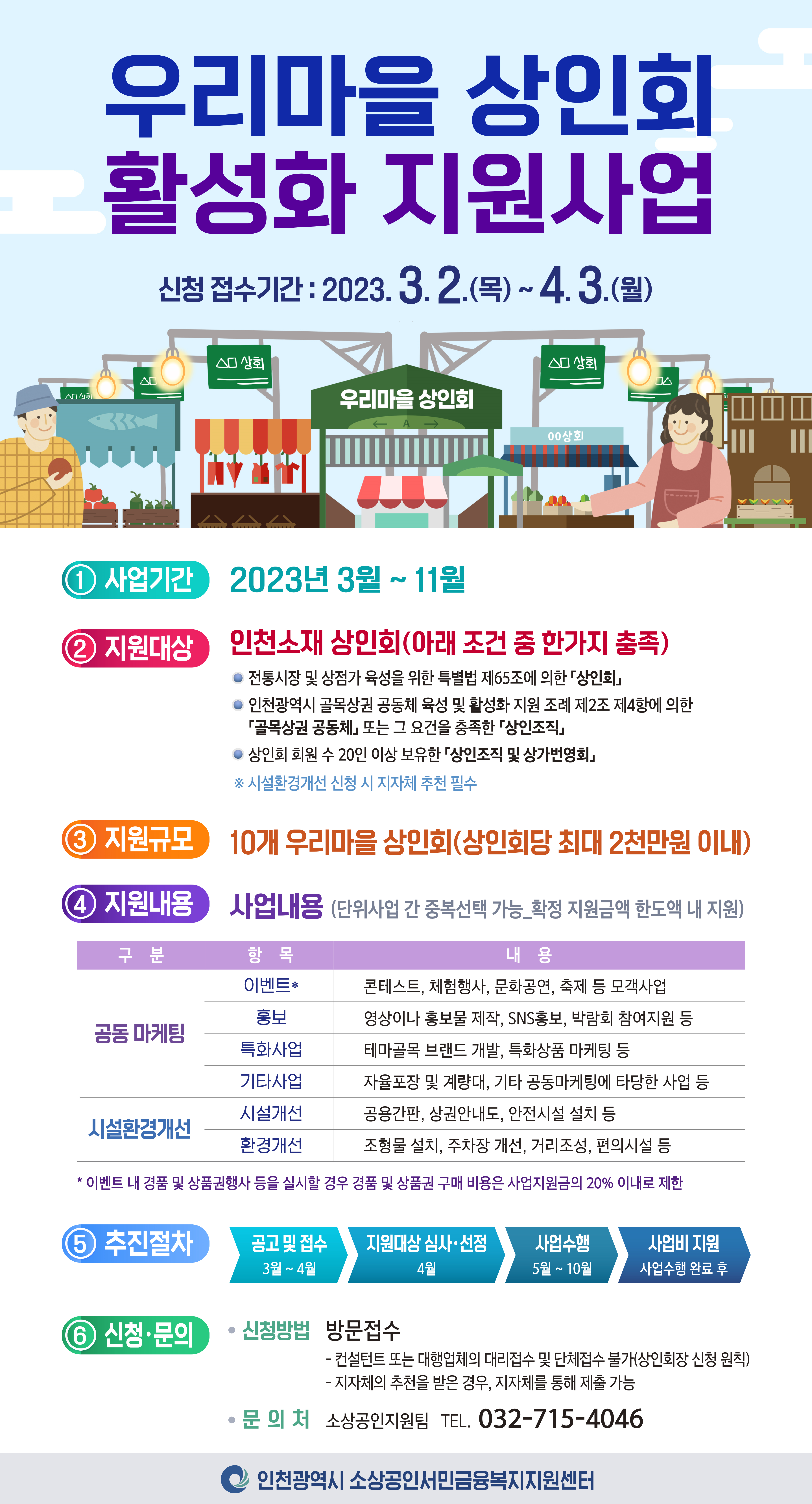 우리마을 상인회 활성화 지원사업 홍보포스터
