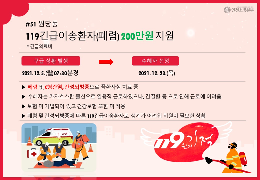 <51호>원당동 폐렴 119긴급이송환자 