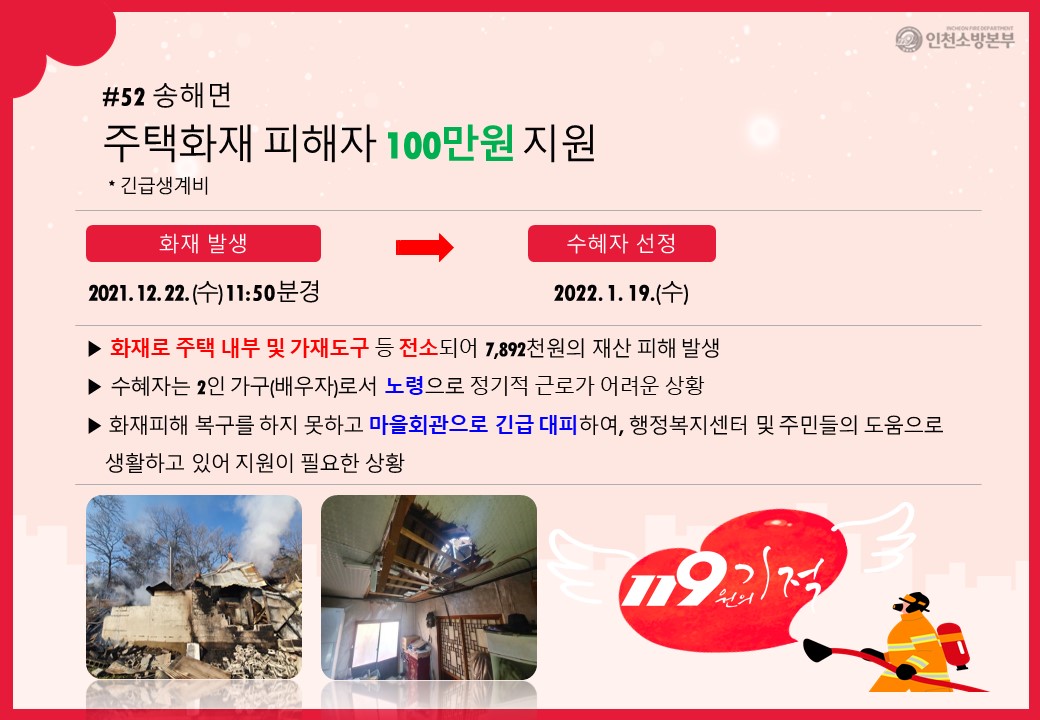 <52호>송해면 주택화재 피해자 