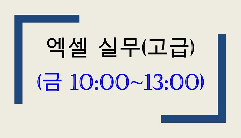 (특강) 엑셀 실무(고급) 사진