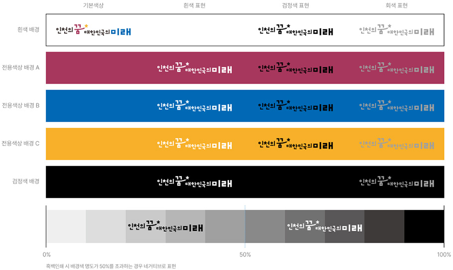 색상별 슬로건 표시