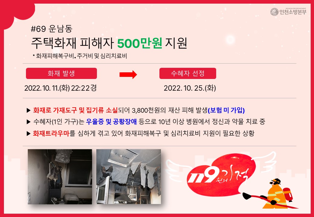 <69호> 운남동 주택화재 피해자