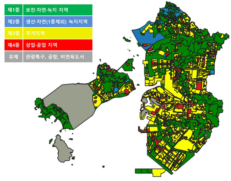 지정 구분(1종~4종) 지도