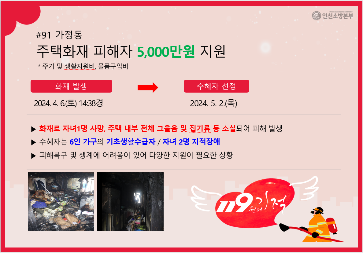 <91호> 가정동 주택화재 피해자