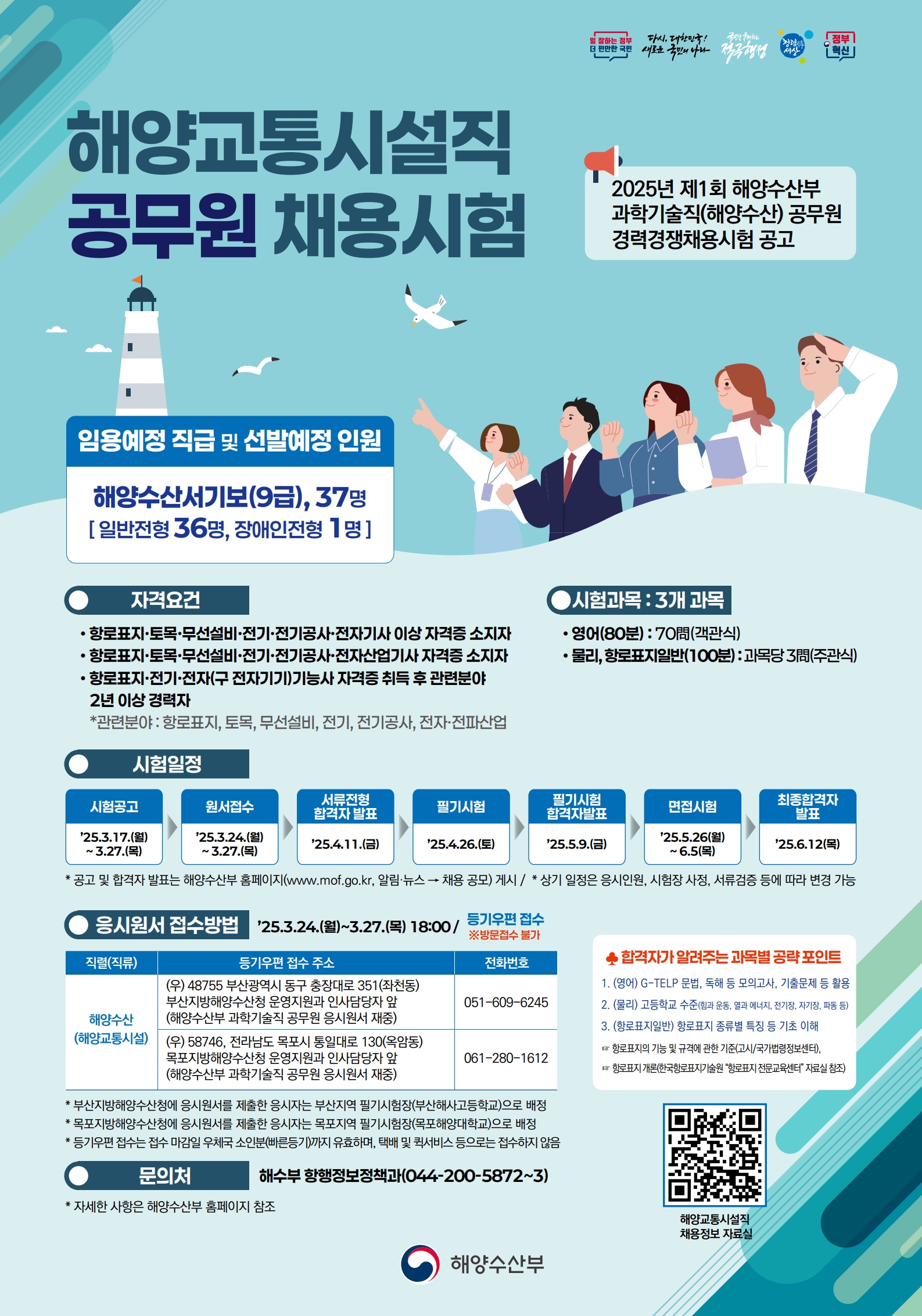 [해양수산부] 2025년 제1회 과학기술직(해양수산) 공무원 경력경쟁채용시험 공고