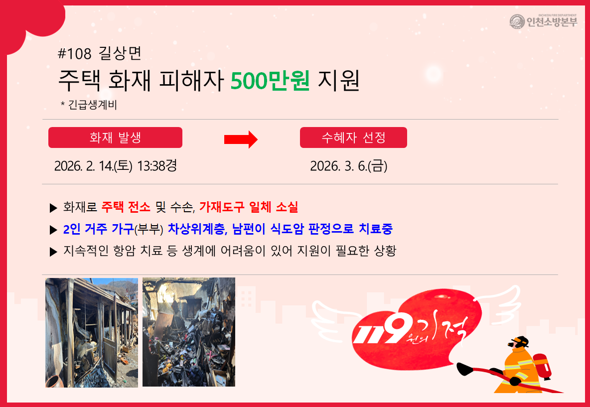 <108>길상면 주택화재 피해자