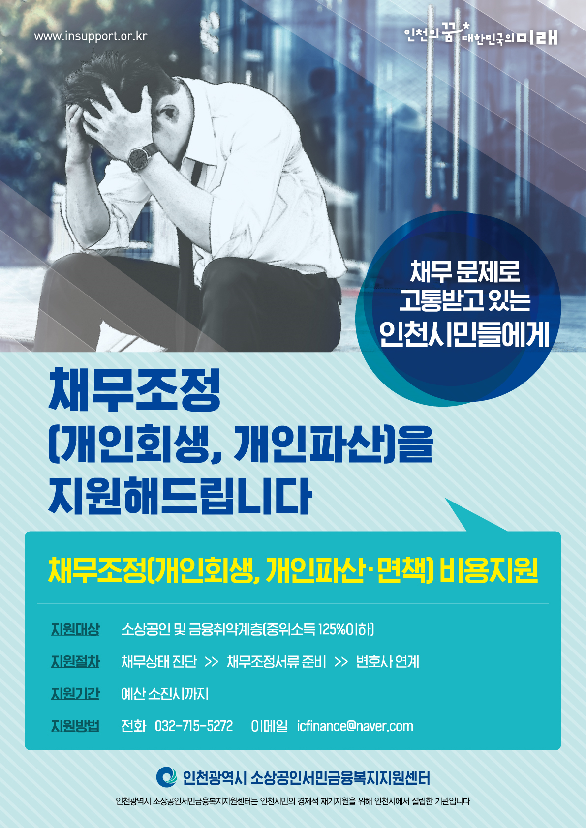 채무조정(개인회생, 개인파산 등) 비용지원 안내