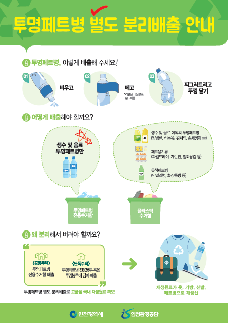 투명페트병 별도배출 안내