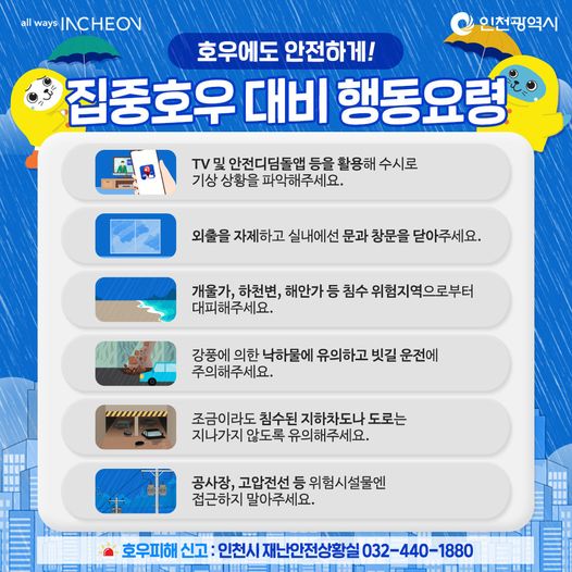 집중호우 대비 행동요령