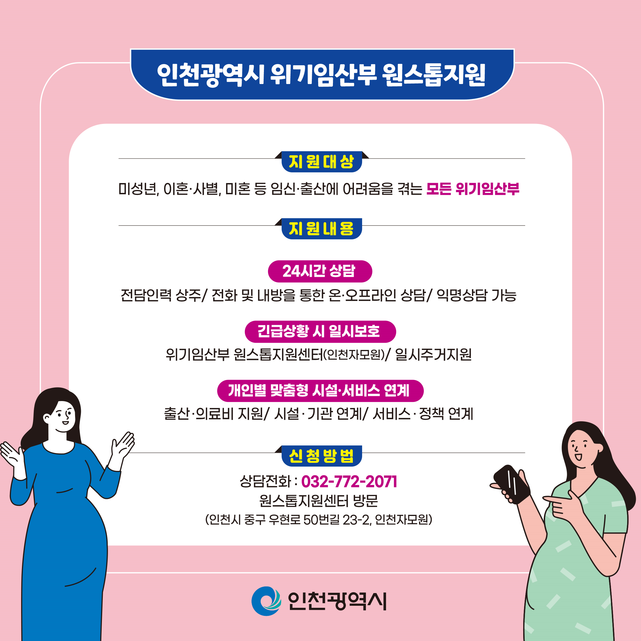 인천광역시 위기임산부 원스톱지원 안내