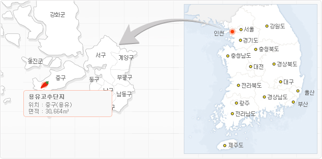 용유고추단지위치 지도