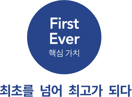 First Ever 핵심가치 - 최초를 넘어 최고가 되다