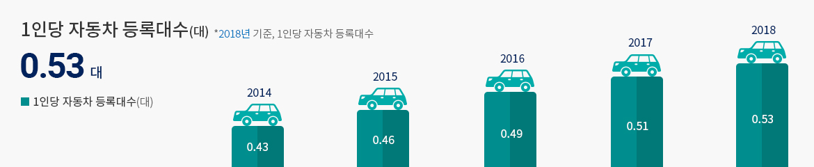 1인당 자동차 등록대수 0.53대
