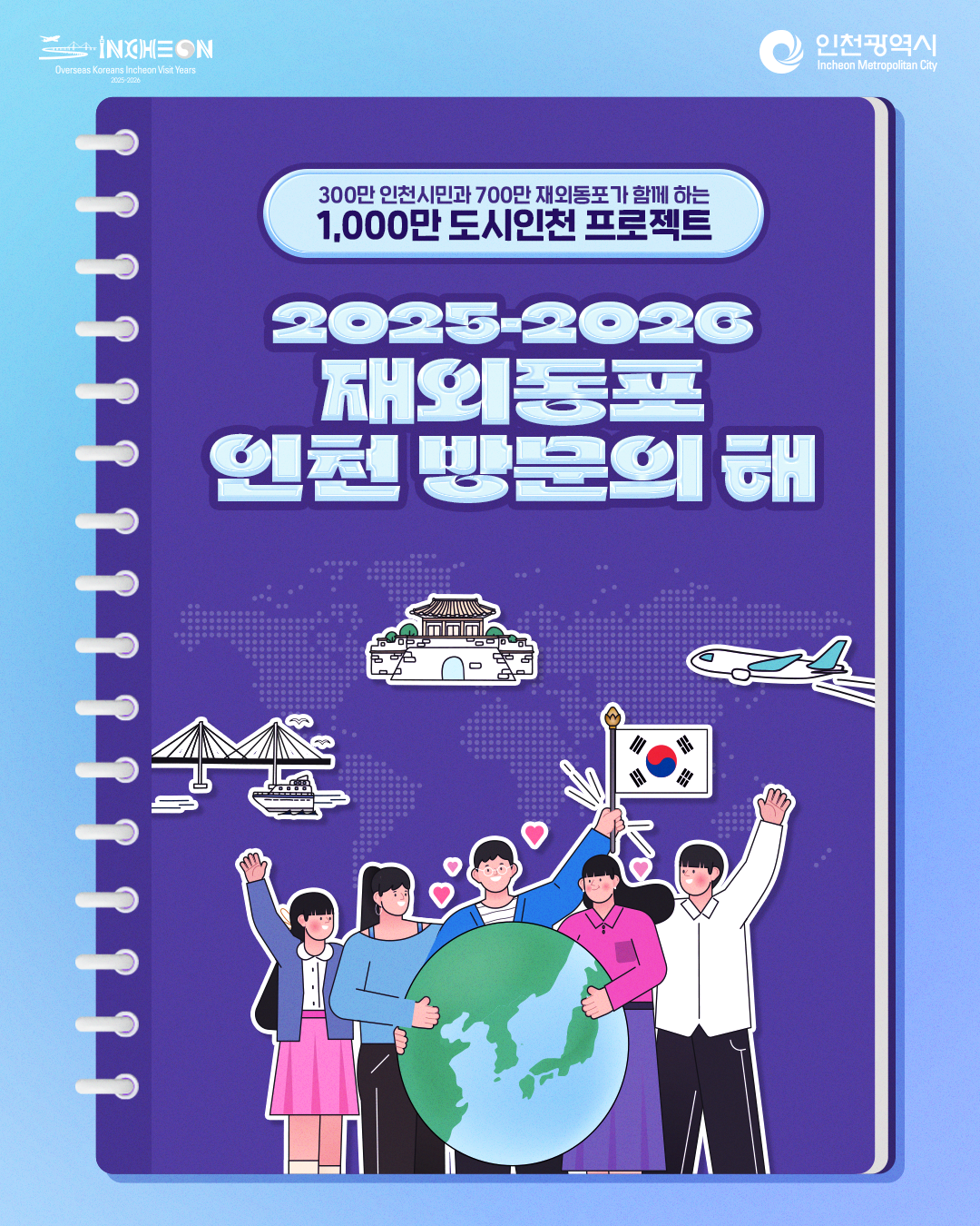 300만 인천시민과 700만 재외동포가 함께하는 1,000만 도시인천 프로젝트 2025-2026 재외동포 인천 방문의 해