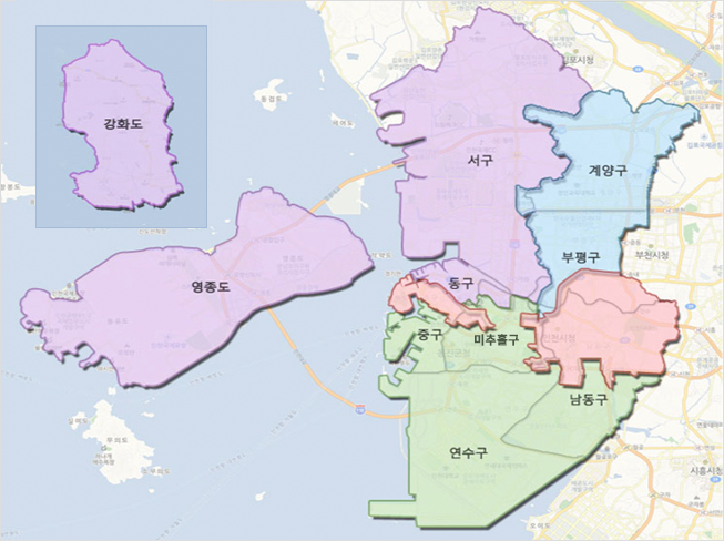 정수장 수질정보 관련 지도 아래 내용 참조