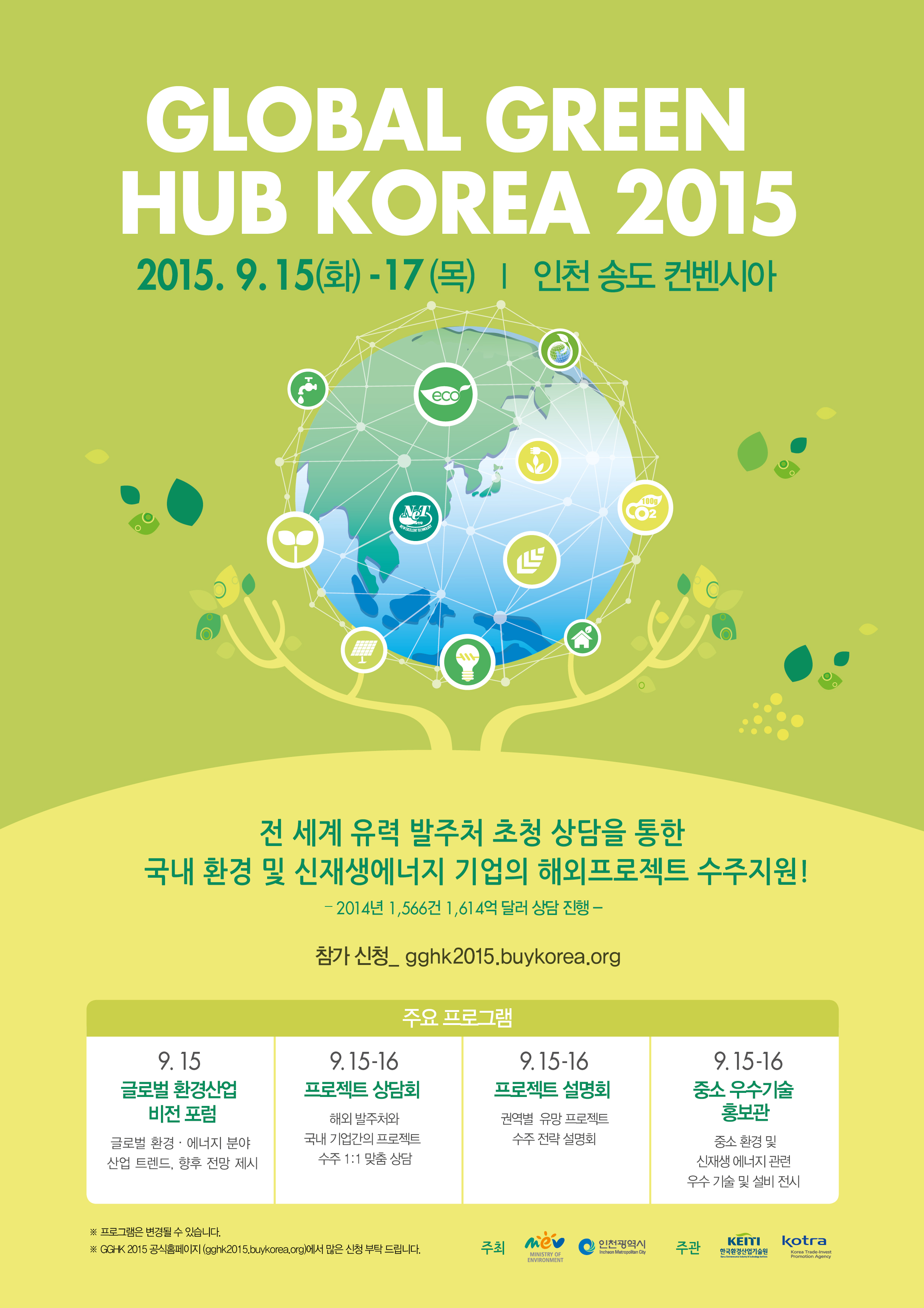 「Global Green Hub Korea 2015」행사개최 포스터